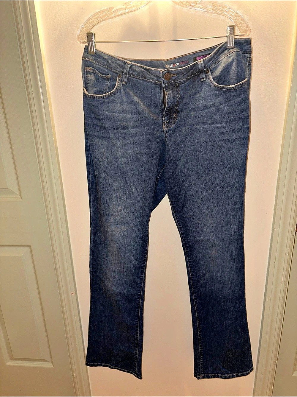 Style&co Boot Leg Denim Jeans Boot Cut Blue Waist 14